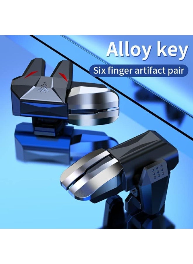 Professional Mobile Gaming Trigger Kit with Silver Fiber Finger Sleeves - L1R1 L2R2 Rapid Fire Buttons for PUBG & Call of Duty on iOS/Android Phones - Enhanced Grip & Hyper Sensitivity - Image 3