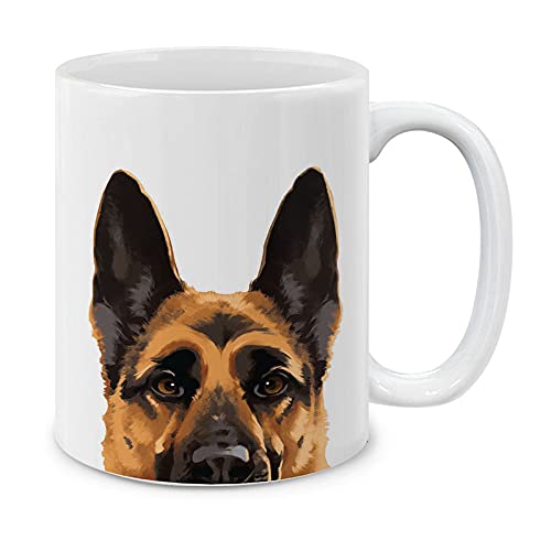 MUGBREW Black Tan German Shepherd Dog Ceramic Coffee Mug Tea Cup 11 OZ