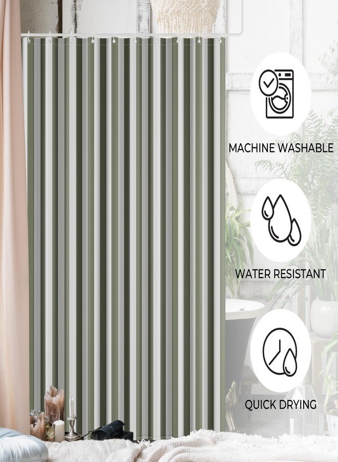 KIBAGA Beautiful Striped Boho Shower Curtain for Your Bathroom - Stylish 72”x72” Sage Green Curtain That Fits Perfectly with Any Bath Decor - Modern & Elegant, Ideal for Brightening Up Your Bathroom at Home - Image 4