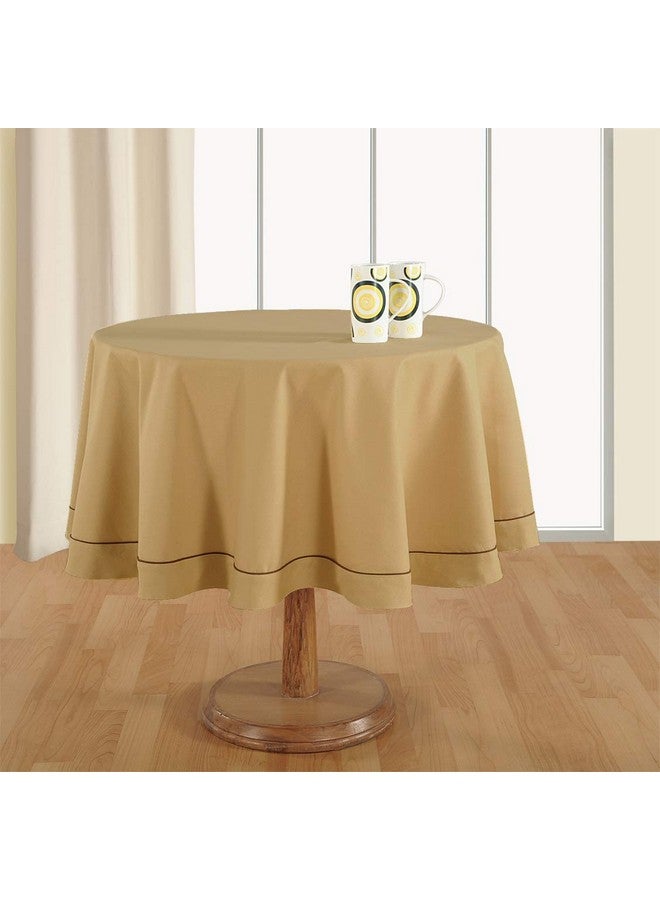 Swayam Dining 6 Seater Round Table Cover Made of Cotton | Solid Design Table Cover for 6 Seater Table 180 cm x 180 cm - Image 1