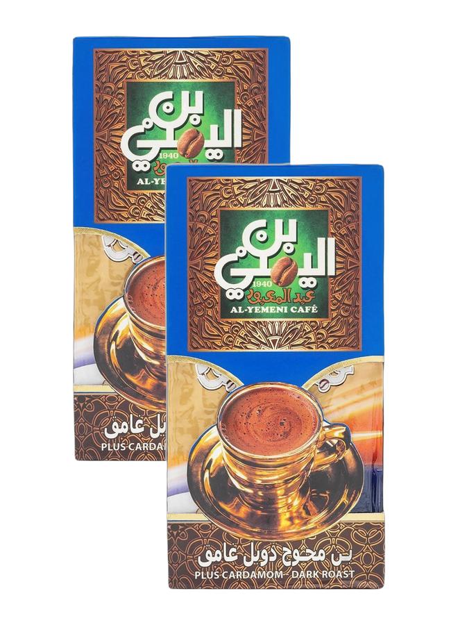 Abdelmaboud Plus Cardamom Ground Coffee – Dark Roast, Fine Grind – 2 x 200g Bundle | Bold Spiced Flavor
