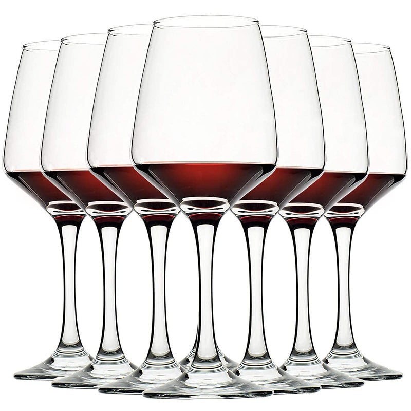 BLISS START Crystal Red White Wine Glass Set of 6100 Lead Free Glass Unique Modern DesignPerfect Glass Gifts Transparent - Image 1