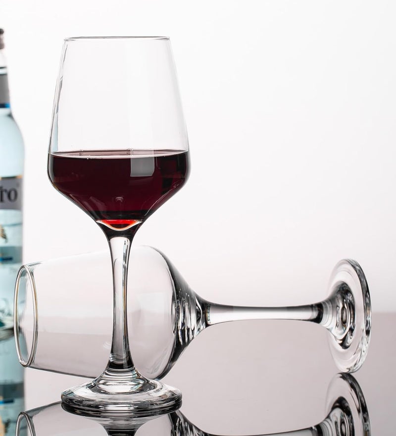 BLISS START Crystal Red White Wine Glass Set of 6100 Lead Free Glass Unique Modern DesignPerfect Glass Gifts Transparent - Image 2