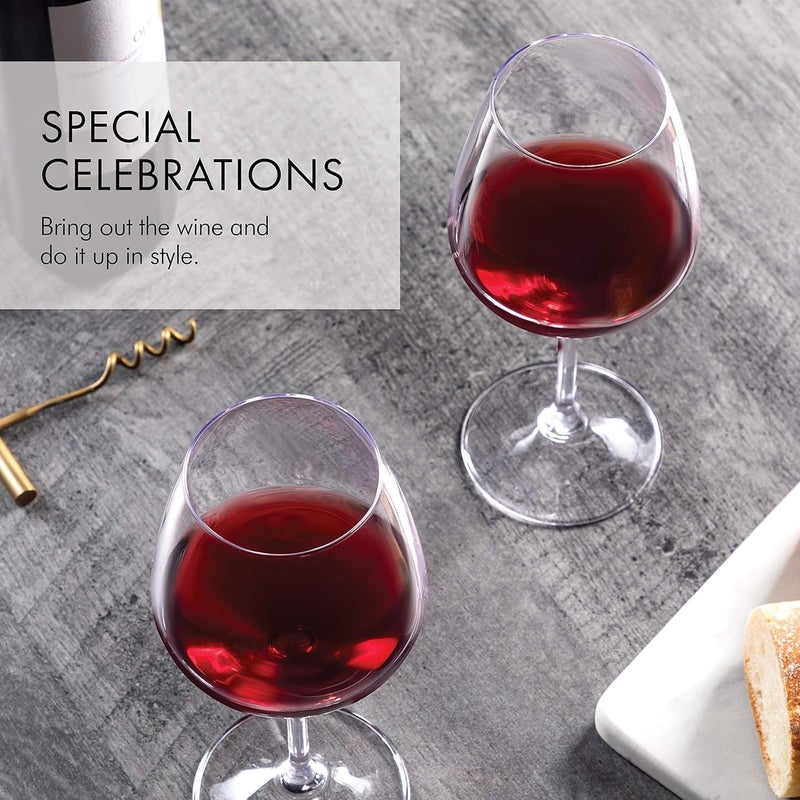 BLISS START Crystal Red White Wine Glass Set of 6100 Lead Free Glass Unique Modern DesignPerfect Glass Gifts Transparent - Image 4
