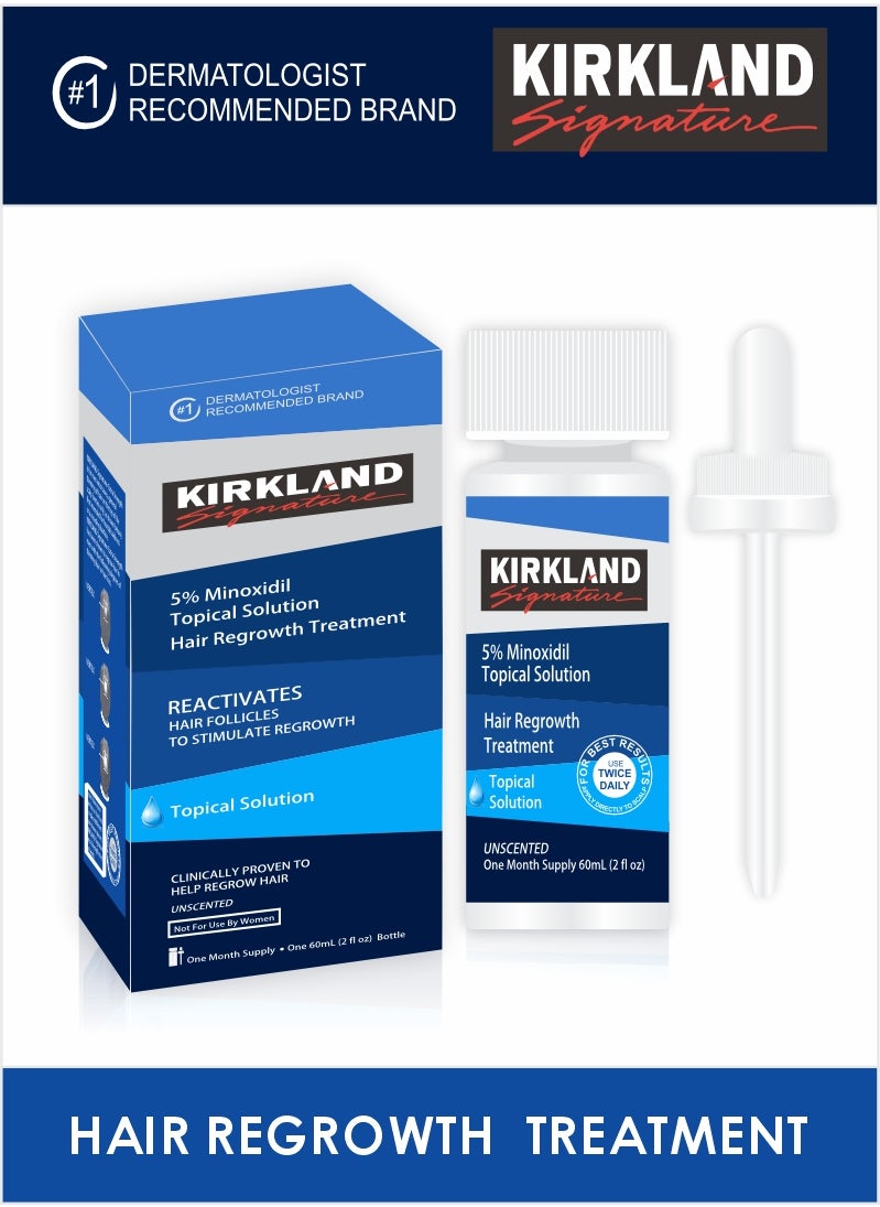 Kirkland Signature - Topical Minoxidil 5% 60 ML – Regrow Hair and Combat Thinning Effectively - Image 1