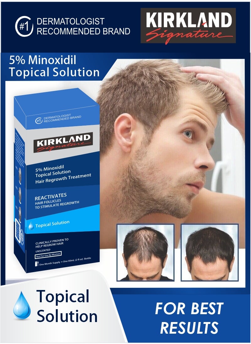 Kirkland Signature - Topical Minoxidil 5% 60 ML – Regrow Hair and Combat Thinning Effectively - Image 1