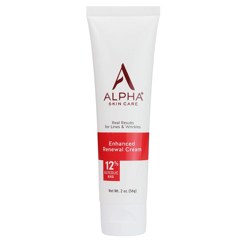 Alpha Skin Care Enhanced Renewal Cream AntiAging Formula 12 Glycolic AHA Reduces Lines  Wrinkles Normal to Dry Skin 2 Oz Pack of 1