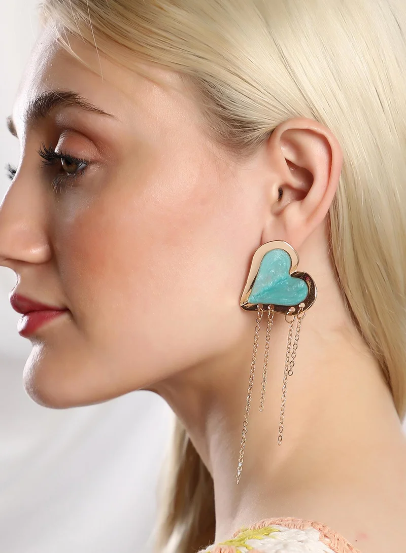 SOHI Contemporary Heart-Fold Artificial Stud Earring Jewellery
