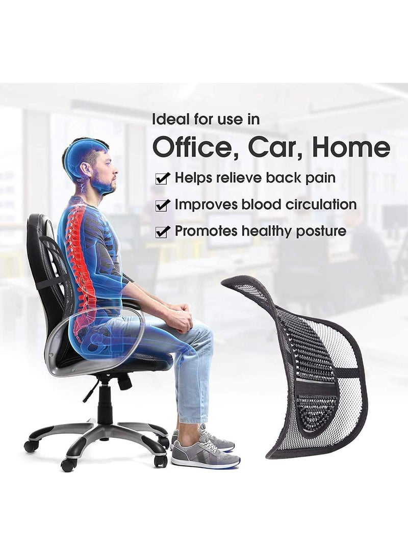 Adjustable Breathable Mesh Lumbar Support Back Cushion for Comfortable Lower Back Support, Ergonomic Design for Car Seats, Office Chairs and Long Sitting Hours - Image 3