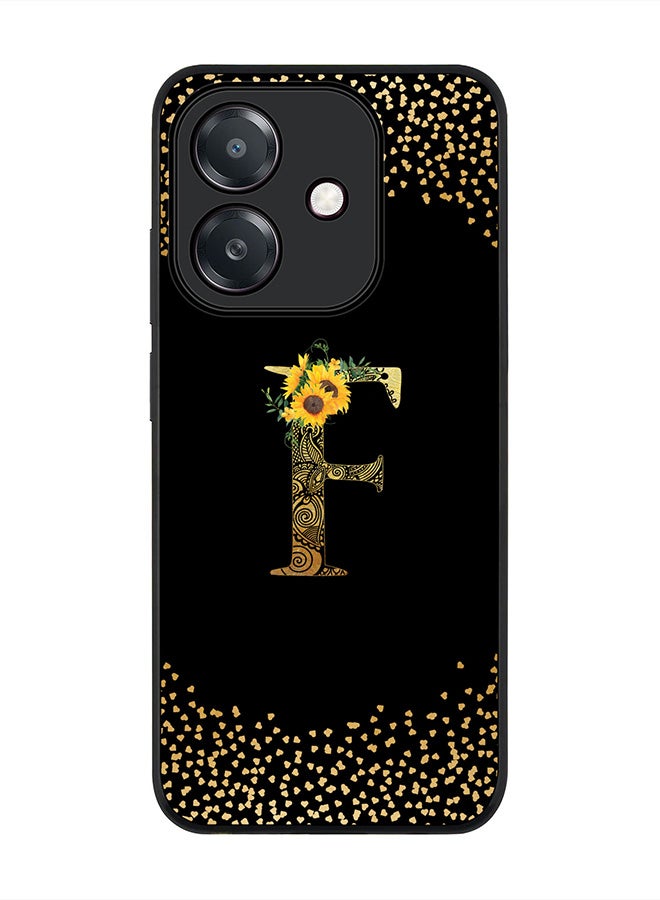 Stylizedd For Oppo A5i Case,Slim fit Camera Protection, Shockproof Thin Phone cover  - Custom Floral Monogram - F ( Black )