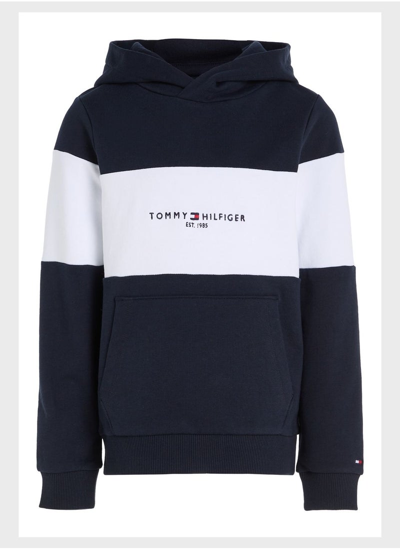 TOMMY HILFIGER - Kids Essential Colorblock Hoodie - Image 1