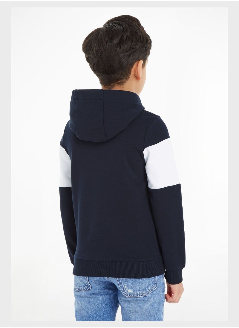 TOMMY HILFIGER - Kids Essential Colorblock Hoodie - Image 1