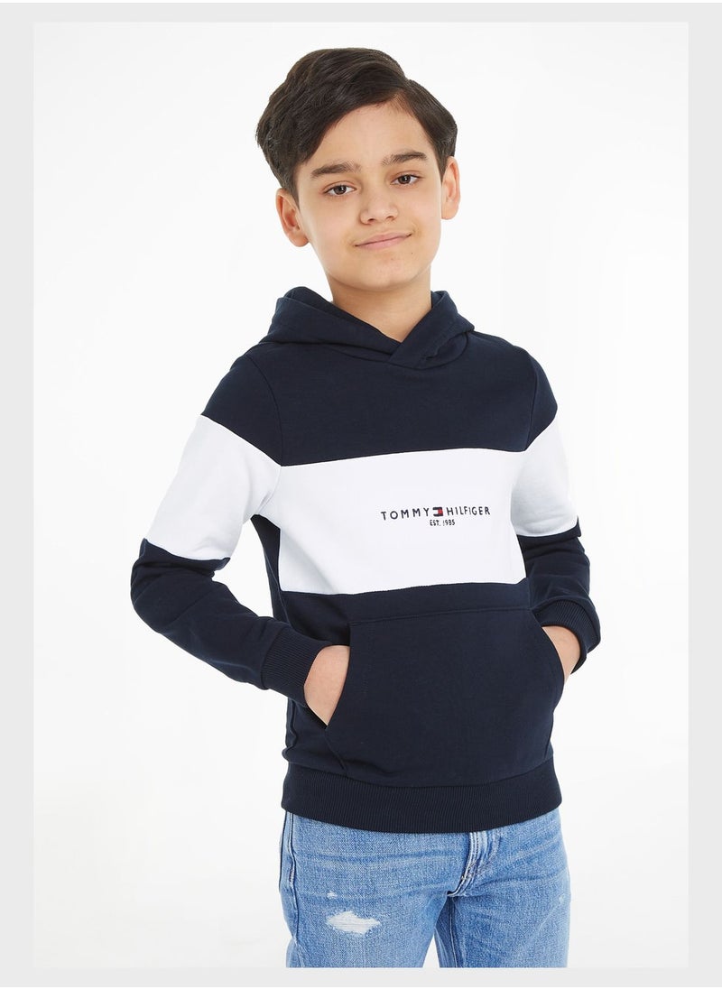TOMMY HILFIGER - Kids Essential Colorblock Hoodie - Image 1