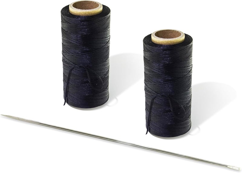 MJMP 12" Upholstery Large Eye Long Needle Apply to Home or Work Hand Sewing Tapestry Embroidery (12 inch + 2 Leather) - Image 1
