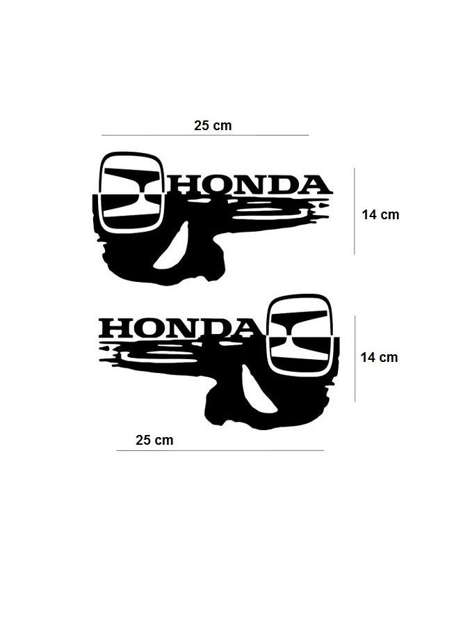 Generic Skull Side Stickers for Honda 2Pcs (left & Right)  - Black 