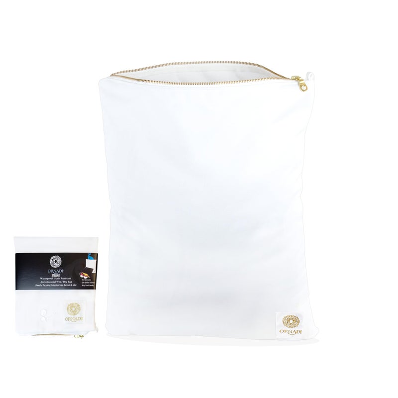 Ornadi Waterproof Antimicrobial Travel Laundry Bag Inhibits Bacteria from Wet Swimsuits & Towels Prevents Luggage Odor from Dirty Gym Clothes Made in USA 14 X 17.5â€ - Image 1