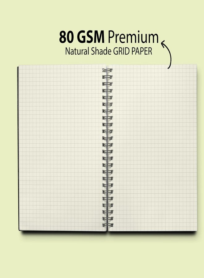 PaperO Professional A5 Square Grid Notebook | 5MM Square Graph Design | A5 Size (21.0 x 14.5 cm) | Ideal for Architects & Designers | Kraft Cover | 100 Pages | Design 2 | (Pack of 3) - Image 4
