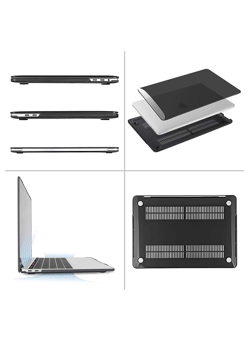 Generic - Hard Shell Compatible with MacBook Pro 13 Inch Case 2016-2023 Release M2 Chip A2338/M1 A2251 A2289 A2159 A1989 A1706 A1708 Plastic Hard Shell Case Protective Cover (Clear/Black) - Image 1