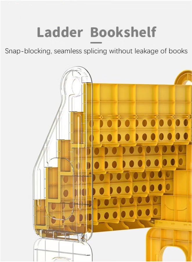 Beauenty Kids 6-tier Plastic Cartoon Bookcase with 6 Cloth Book and 4 Toys Storage Boxes, Simple Adorable Storage Shelf, Multifunctional Floor Standing Bookrack with Space-saving Design and Stable Structure, Children's Bedroom Furniture and Display - Image 5