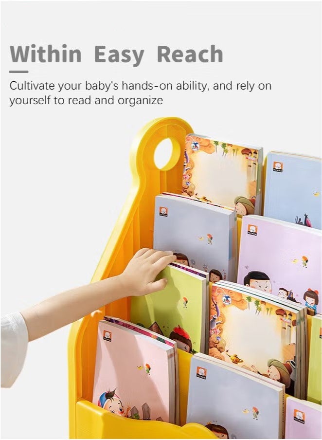 بيوينتي خزانة كتب بلاستيكية لـ 6 طبقات مع 6 كتب ملابس و 4 صناديق تخزين ألعاب - Image 2