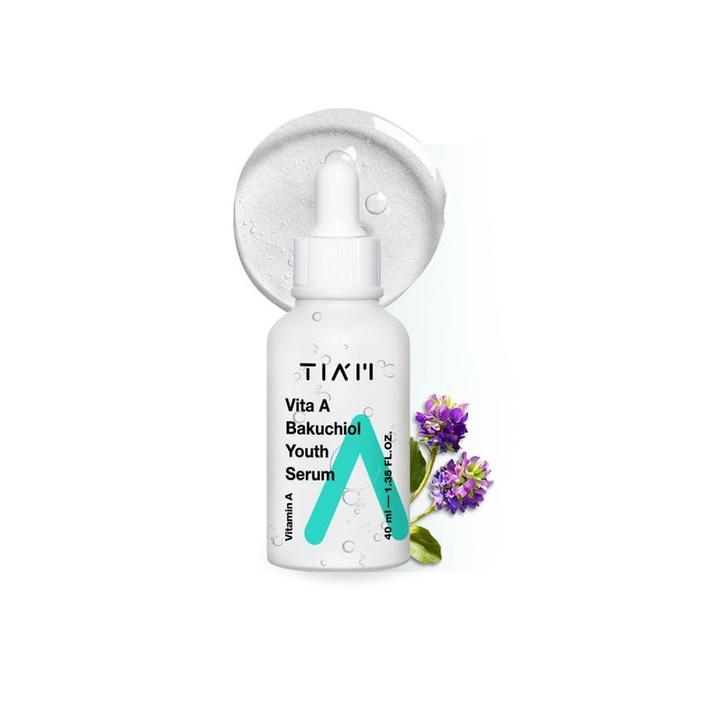 TIA'M TIAM Vita A Bakuchiol Youth Serum AntiAging Facial Serum for Wrinkles Dark Spots Suitable for Sensitive Skin 40ml - Image 1