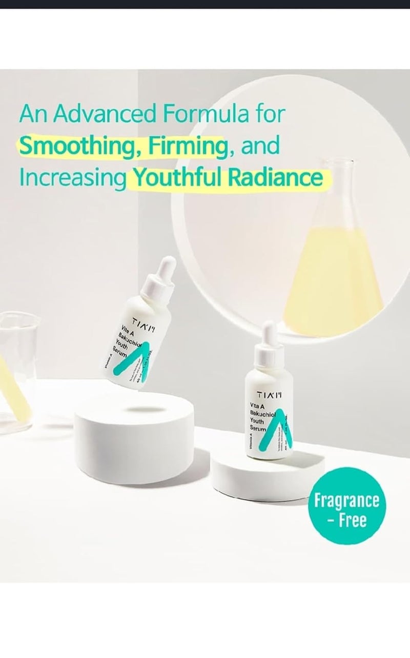 TIA'M TIAM Vita A Bakuchiol Youth Serum AntiAging Facial Serum for Wrinkles Dark Spots Suitable for Sensitive Skin 40ml - Image 5
