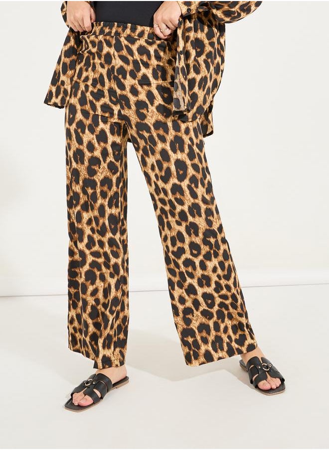 Styli - Leopard Print Oversized Shirt & Pants Co-Ords - Image 1