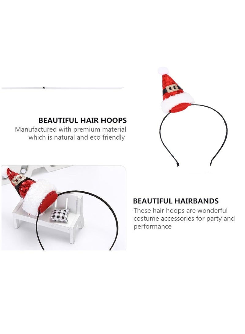 ذا بارتي بوبير عصابة رأس سانتا هات، أطواق الشعر، مستلزمات الحفلات، أغطية رأس عيد الميلاد، عصابات رأس السنة الجديدة للأزياء التنكرية - Image 3