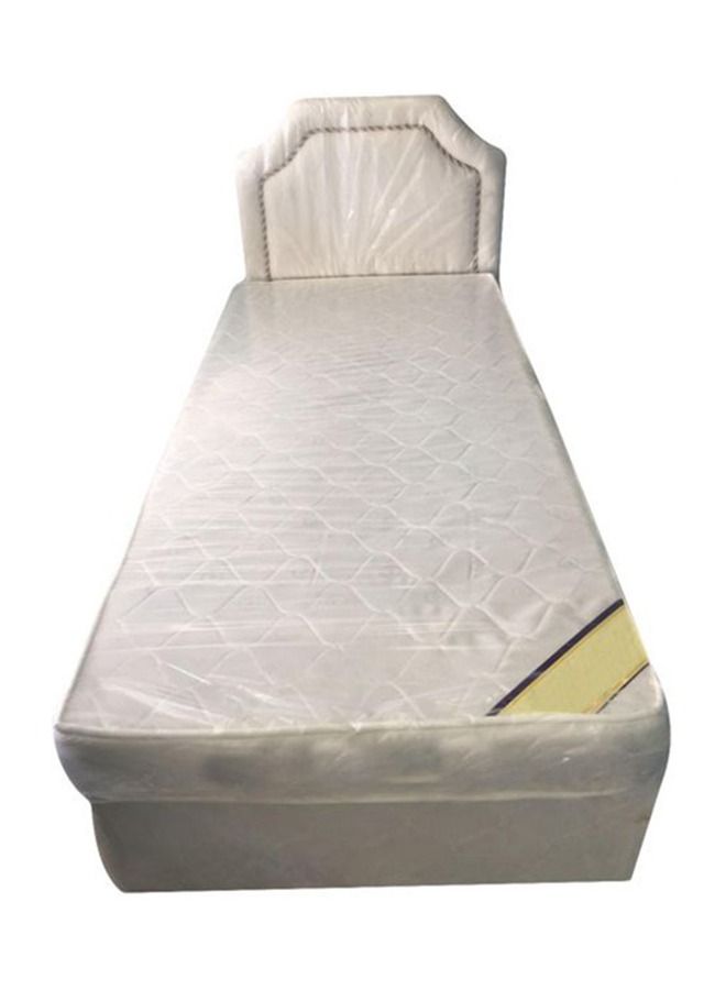 KARNAK Divan Bed With Headboard, Base And Medical Top Mattress White Size 90x190 cm - Image 1