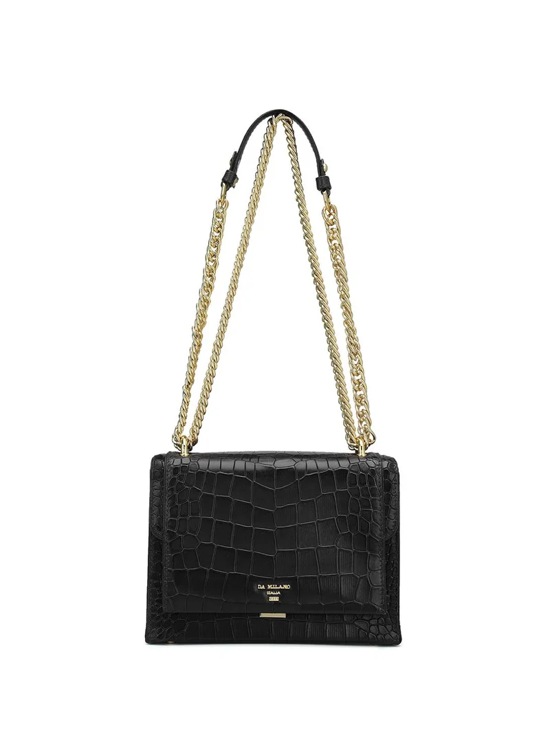 Genuine Leather Black Sling Bag