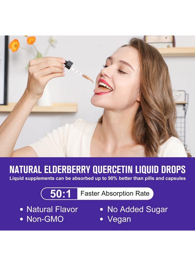 B BEWORTHS ب بيوورثس 2 عبوة شراب البلسان، قطرات البلسان الأسود مع كيرسيتين، بانكس جينسنغ، فيتامين C وزنك، شراب البلسان السائل لدعم المناعة، نباتي، غير معدل وراثيًا وخالي من الغلوتين - Image 4