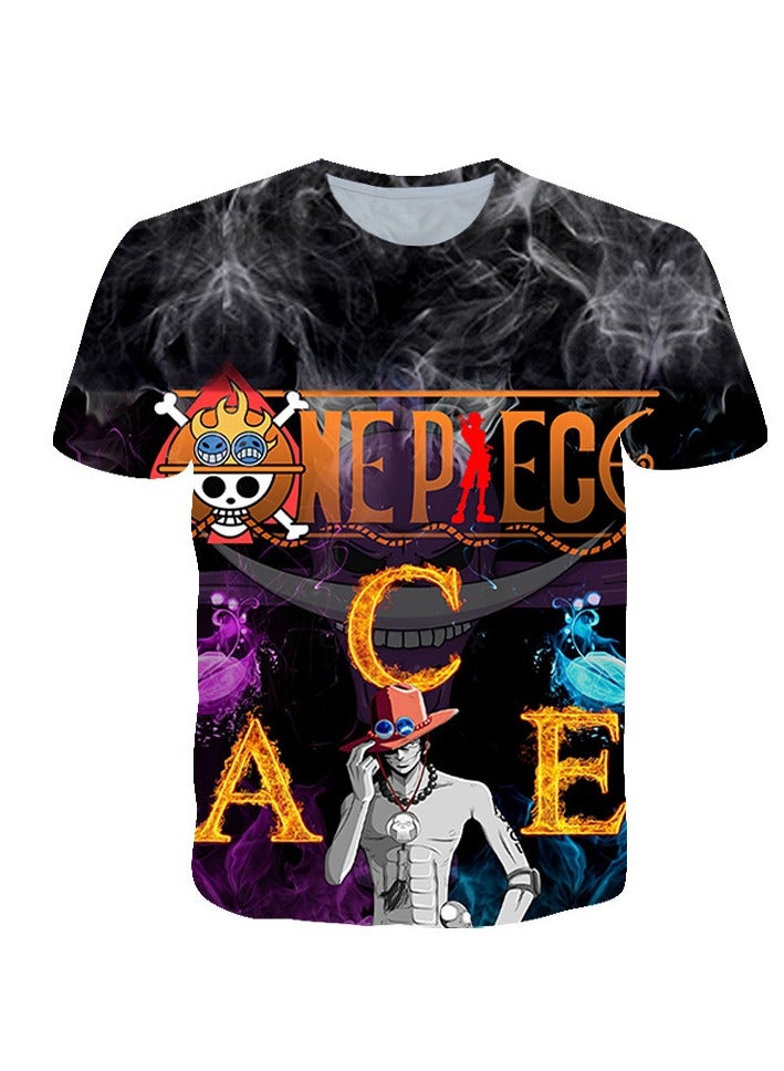 KUYING New One Piece Print Loose Round Neck Short Sleeved Shirt  - Image 1