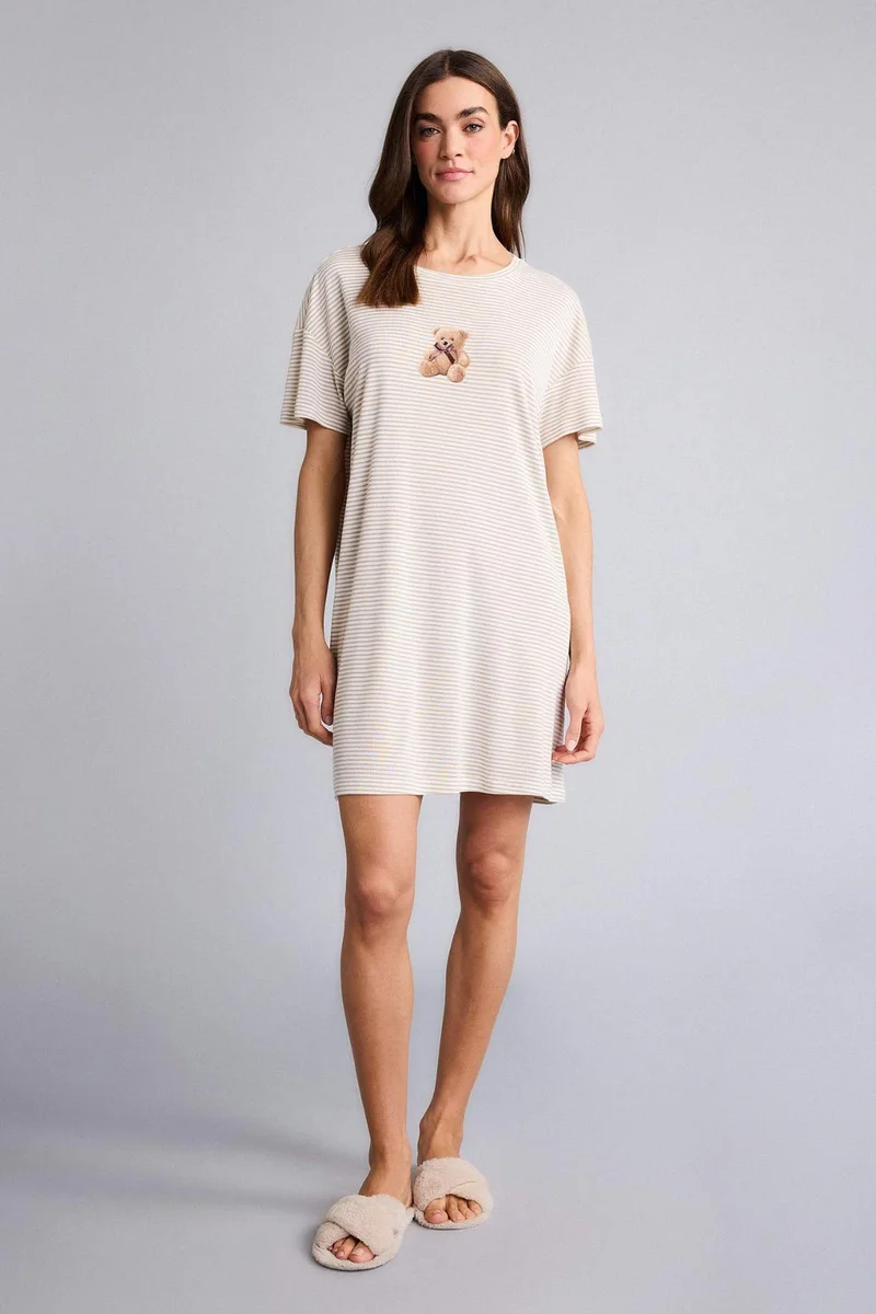 ديفاكتو Regular Fit Crew Neck Knitted Dress