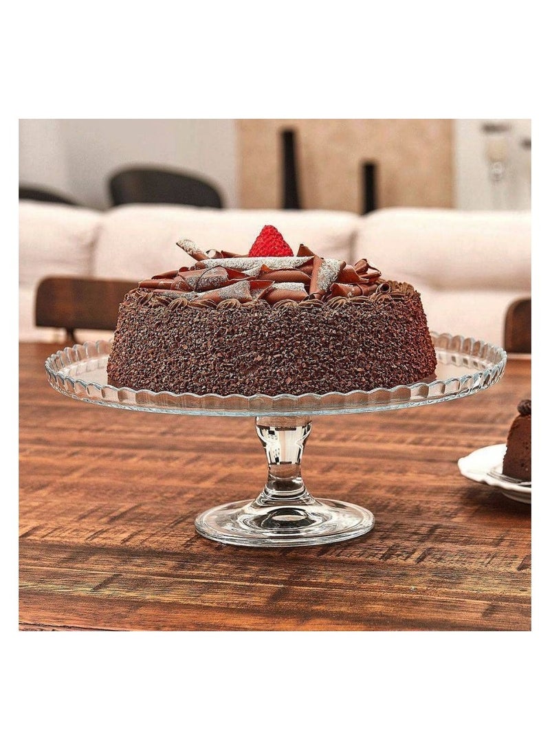 Pasabahce Patisserie Footed Glass Serving Plate, 322 Mm Diameter, 128 Mm Height - Image 3