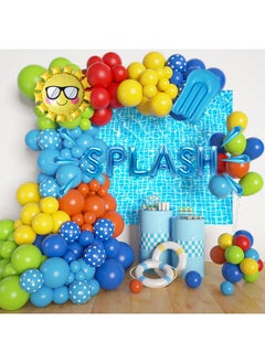 159Pcs Summer Pool Beach Party Decorations Splash Tropical Balloon Garland Arch Kit Sun Watermelon Foil Balloons For Kids Birthday Swimming Water Luau Hawaiian Baby Shower Party Decorations - pzsku/Z024F902153716099DBA5Z/45/_/1727694862/7d03a6ed-faa5-4836-b461-c29b139c8bdc