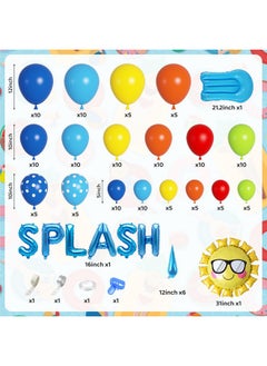 159Pcs Summer Pool Beach Party Decorations Splash Tropical Balloon Garland Arch Kit Sun Watermelon Foil Balloons For Kids Birthday Swimming Water Luau Hawaiian Baby Shower Party Decorations - pzsku/Z024F902153716099DBA5Z/45/_/1727694863/5dfebfa6-61af-4f57-8c43-8b0ace22d13b