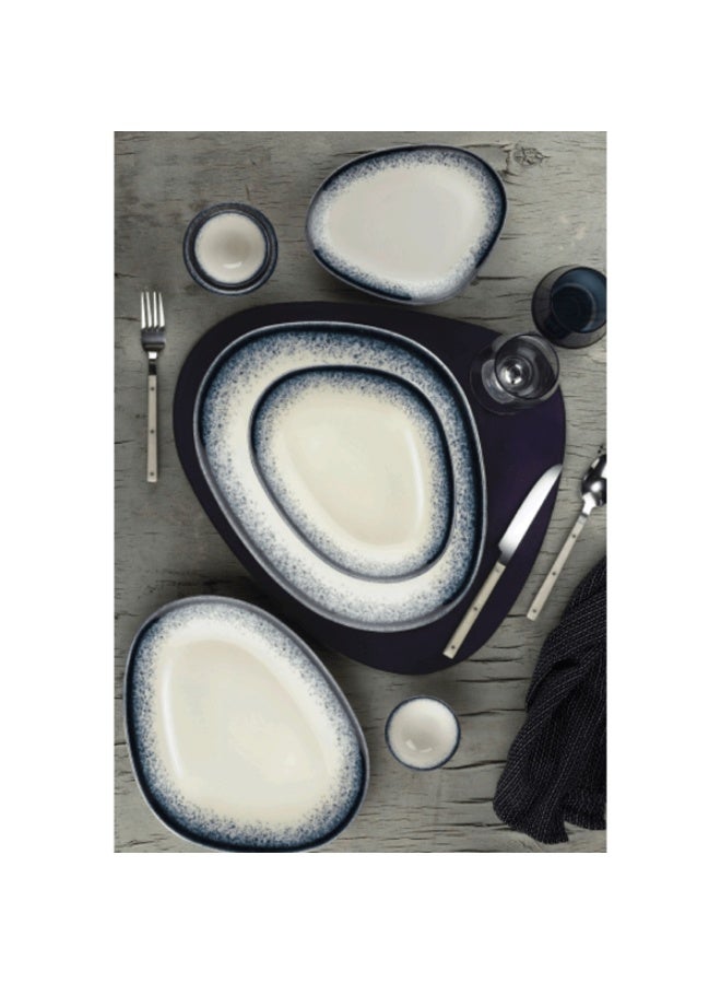 كوتاهيا طبق بورسلين مسطح بتصميم أحلام النجوم، أزرق وأبيض، 30 سم - Image 2