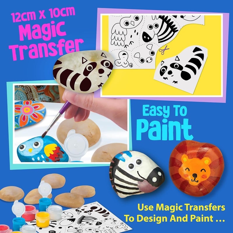 4m مجموعة 4M KidzMaker لرسم الصخور الحيوانية السحرية – فن حديقة DIY للأطفال من عمر 5 سنوات فما فوق - Image 2