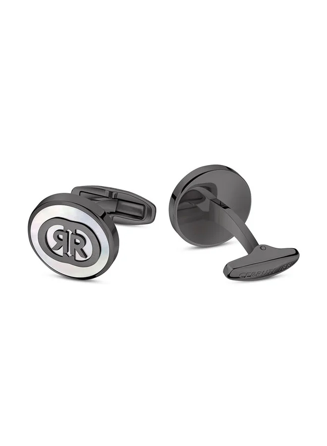 شيروتي 1881 CCRR Logo.3 Grey Men's Cufflink â€“ Modern and Sophisticated Design