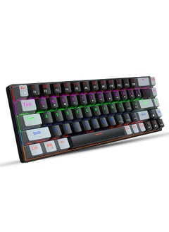 V800 Wired Mechanical Keyboard 68 Keys RGB Gaming Keyboard with Detachable Type-C Cable ABS Keycap Black(Blue Switches)