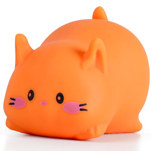 AiSiXin Cat Stress Balls Squishy Toys for Adults and Kids Cat Squishy Squeeze Toys Orange Dough Ball Animal Squishy Stress Relief Fidget Sensory Toys Kawaii Squishies for Party Favors Easter Birthday - Image 1
