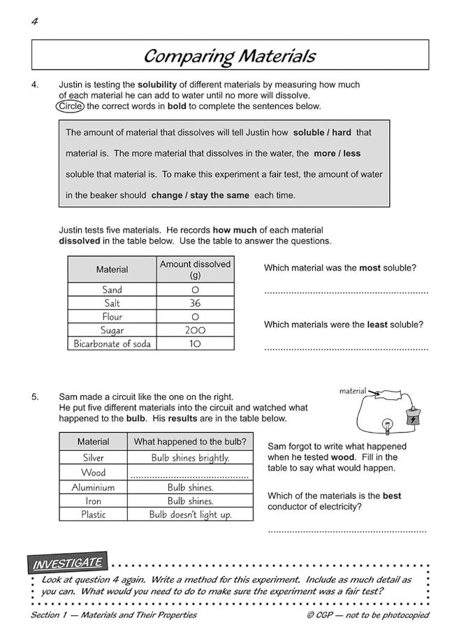 null - KS2 Science Year Five Workout: Properties & Changes of Materials - Image 1