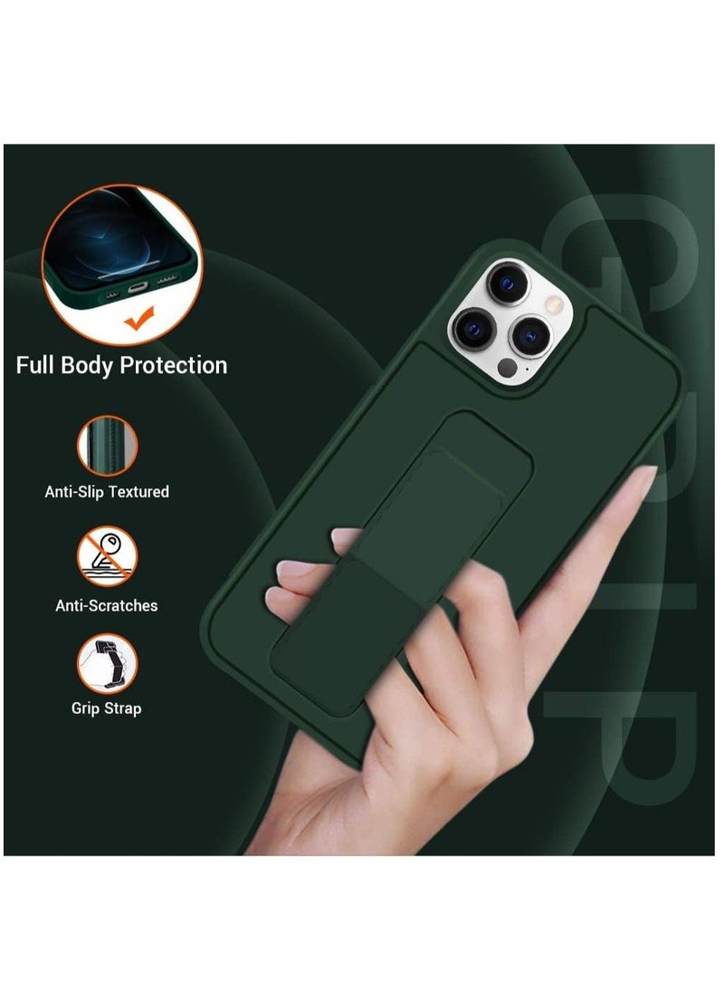 Raxoom Compatible with iPhone 12 Pro Max Case, Magnetic Sturdy Kickstand Phone Holder Case, [Vertical and Horizontal Stand] Lightweight Non Slip Hand Strap Cover - Image 3