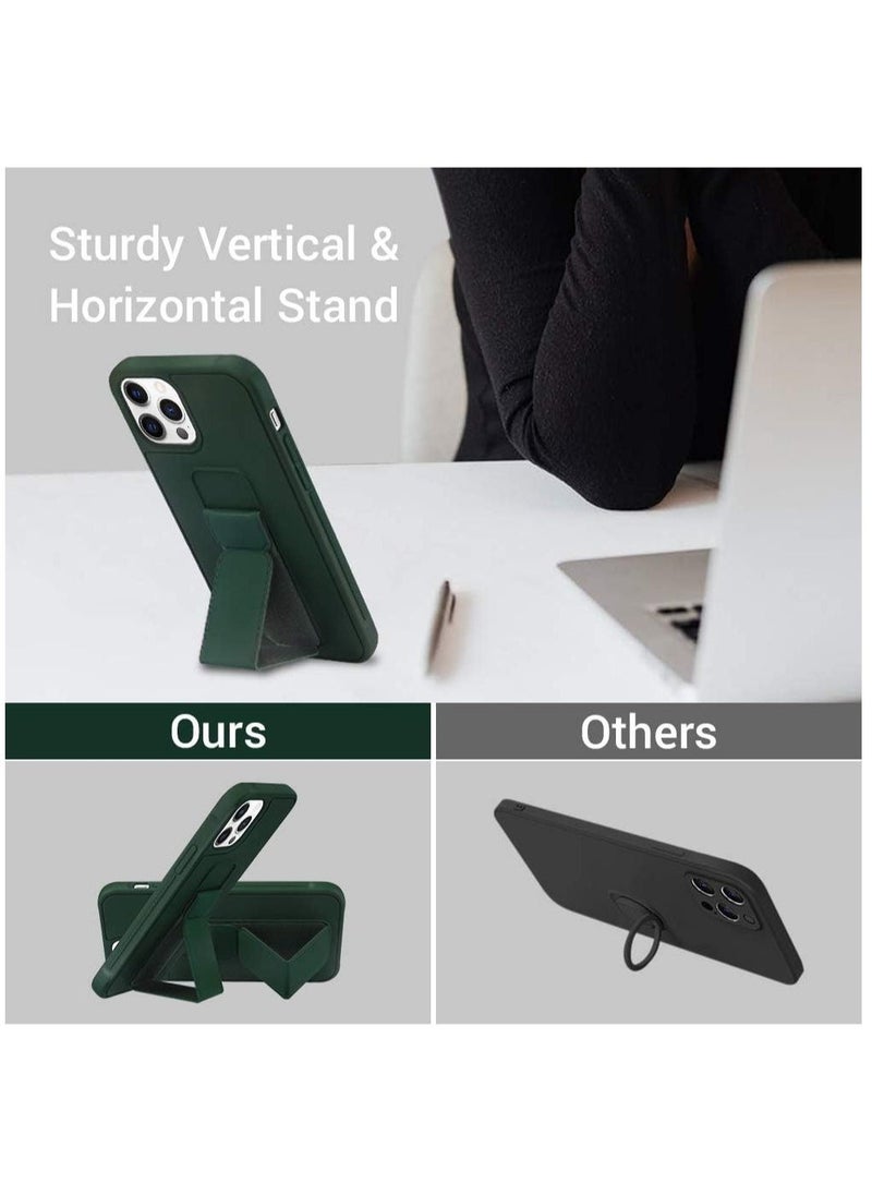 Raxoom Compatible with iPhone 12 Pro Max Case, Magnetic Sturdy Kickstand Phone Holder Case, [Vertical and Horizontal Stand] Lightweight Non Slip Hand Strap Cover - Image 4