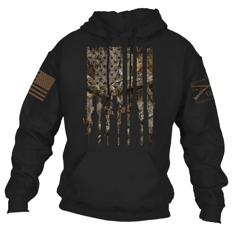 Grunt Style Realtree EdgeÂ® - Rifle Flag Hoodie (Black,XX-Large) - Image 1