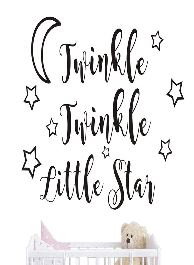 JURUOXIN Twinkle Twinkle Little Star Wall Decal Art Vinyl Sticker for Kids Baby Boy Girl's Room Decoration Nursery Bedroom Home Decor YMX29 (Black, 57x42cm) - Image 1