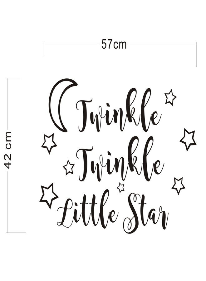 JURUOXIN Twinkle Twinkle Little Star Wall Decal Art Vinyl Sticker for Kids Baby Boy Girl's Room Decoration Nursery Bedroom Home Decor YMX29 (Black, 57x42cm) - Image 4