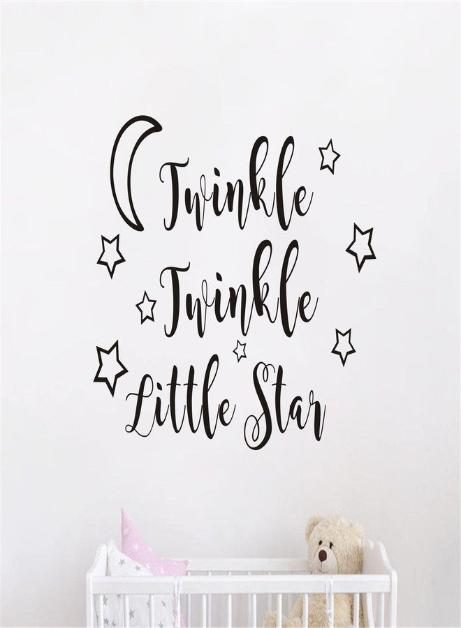 JURUOXIN Twinkle Twinkle Little Star Wall Decal Art Vinyl Sticker for Kids Baby Boy Girl's Room Decoration Nursery Bedroom Home Decor YMX29 (Black, 57x42cm) - Image 3
