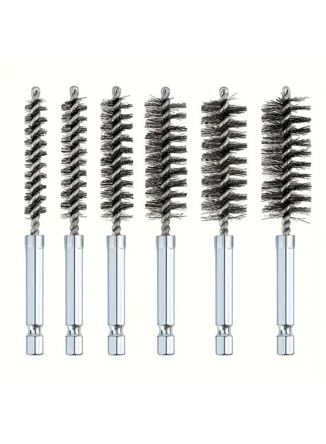6 Piece Stainless Steel Wire Brush Set For Deburring Rust Polishing - Image 2