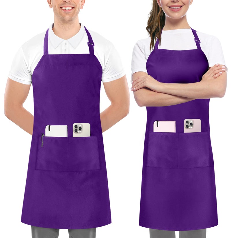 Utopia Kitchen 2 Pack Bib Apron  Adjustable with 2 Pockets  Water and Oil Resistant  Cooking Kitchen Chef Apron for Women Men - Image 1